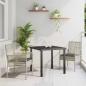 Preview: ARDEBO.de - 3-teilige Garten-Essgruppe mit Kissen Hellgrau Poly Rattan