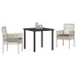 Preview: 3-teilige Garten-Essgruppe mit Kissen Hellgrau Poly Rattan