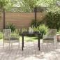 Preview: 3-teilige Garten-Essgruppe mit Kissen Hellgrau Poly Rattan