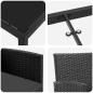Preview: 5-teiliges Garten Esstischset mit Kissen Schwarz Poly-Rattan