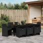 Preview: Garten Essgruppe 9 stk. Schwarz Poly-Rattan