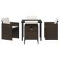 Preview: 5-teilige Garten-Essgruppe mit Kissen Braun Poly-Rattan