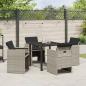 Preview: 5-teiliges Garten-Essgruppen-Set mit Kissen, hellgrau, Poly-Rattan