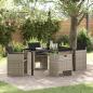 Preview: ARDEBO.de - 5-teiliges Garten Ess-Set mit Kissen, hellgrau, Poly Rattan