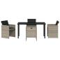 Preview: 5-teiliges Garten Ess-Set mit Kissen, hellgrau, Poly Rattan