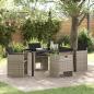 Preview: ARDEBO.de - 5-teiliges Garten Essset mit Kissen Hellgraues Poly Rattan