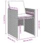 Preview: 5-teiliges Garten Essset mit Kissen Hellgraues Poly Rattan