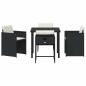 Preview: 5-teiliges Garten-Dining-Set mit Kissen Schwarz Poly-Rattan