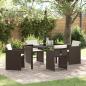 Preview: ARDEBO.de - 5-teiliges Garten-Essset mit Kissen Braunes Poly-Rattan