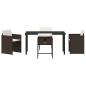 Preview: Garten Essgruppe mit Kissen 5 pcs Braun Poly-Rattan