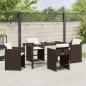 Preview: 5-teiliges Garten-Essset mit Kissen Braunes Poly-Rattan
