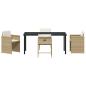 Preview: 5-teiliges Garten Esstisch Set mit Kissen - Beiges Poly Rattan