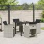 Preview: 5-teiliges Garten-Ess-Set mit Kissen Hellgrau Poly-Rattan
