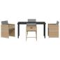 Preview: Garten Essgruppe mit Kissen 5 pcs Beige Poly-Rattan