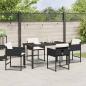 Preview: 5-teiliges Gartenset mit Kissen aus schwarzem Poly-Rattan