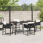 Preview: 5-teiliges Garten-Esstisch-Set mit Kissen Schwarz Poly-Rattan