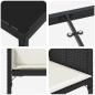 Preview: 5-teiliges Garten-Esstisch-Set mit Kissen Schwarz Poly-Rattan