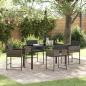 Preview: ARDEBO.de - 5-teilige Garten-Essgruppe mit Kissen in Grau aus Poly-Rattan