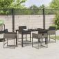 Preview: 5-teilige Garten-Essgruppe mit Kissen in Grau aus Poly-Rattan