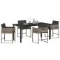 Preview: 5-teiliges Garten-Essgruppen-Set mit Kissen Grau Poly-Rattan