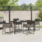Preview: 5-teiliges Garten-Essgruppen-Set mit Kissen Grau Poly-Rattan