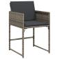 Preview: Garten Essgruppe mit Kissen 9 pcs Grau Poly-Rattan