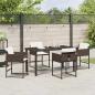 Preview: 5-teiliges Garten Esszimmer Set mit Kissen Braun Poly Rattan