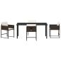 Preview: 5-teiliges Garten Essset mit Kissen Braun Poly Rattan