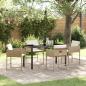 Preview: ARDEBO.de - 5-teiliges Garten Esszimmer Set mit Kissen Beige Poly Rattan
