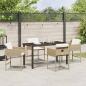 Preview: 5-teiliges Garten Esszimmer Set mit Kissen Beige Poly Rattan