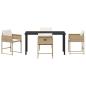 Preview: 5-teiliges Garten Esszimmer Set mit Kissen Beige Poly Rattan