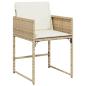Preview: 9-teiliges Garten-Essset mit Kissen Beige Poly Rattan
