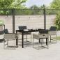 Preview: 5-teiliges Garten-Dining-Set mit Kissen in Hellgrau aus Poly-Rattan
