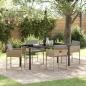 Preview: ARDEBO.de - 5-teiliges Garten Essgruppe mit Kissen Beige Poly Rattan