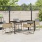 Preview: 5-teiliges Garten Essgruppe mit Kissen Beige Poly Rattan