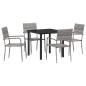 Preview: ARDEBO.de - 5-teiliges Garten Essset Grau Poly Rattan