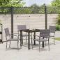 Preview: Garten Essgruppe mit Kissen 5 pcs Grau Poly-Rattan