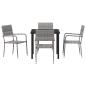 Preview: Garten Essgruppe mit Kissen 5 pcs Grau Poly-Rattan