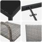 Preview: 7-teiliges Garten Essset Grau Poly-Rattan
