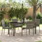 Preview: ARDEBO.de - 5-teiliges Garten-Essset mit Kissen Grau Poly-Rattan