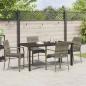 Preview: 5-teiliges Garten-Essset mit Kissen Grau Poly-Rattan