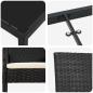 Preview: 5-teiliges Garten-Ess-Set mit Kissen Schwarz Poly-Rattan