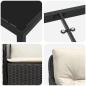 Preview: 5-teiliges Garten-Ess-Set mit Kissen Schwarz Poly-Rattan