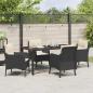 Preview: 5-teilige Garten Essgruppe mit Kissen Schwarz Poly Rattan