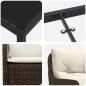 Preview: 7-teiliges Garten-Esszimmer-Set mit Kissen in Braun aus Poly-Rattan