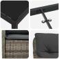 Preview: 5-teiliges Garten-Ess-Set mit Kissen Grau Poly Rattan