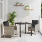 Preview: ARDEBO.de - 3-teiliges Gartenset mit Kissen Hellgrau Poly-Rattan
