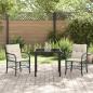 Preview: 3-teiliges Garten Esstisch Set mit Kissen Schwarz Poly Rattan