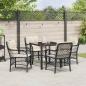 Preview: 5-teiliges Garten Essset mit Kissen Schwarz Poly Rattan