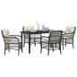 Preview: 5-teiliges Garten-Dining-Set mit Kissen Schwarz Poly Rattan